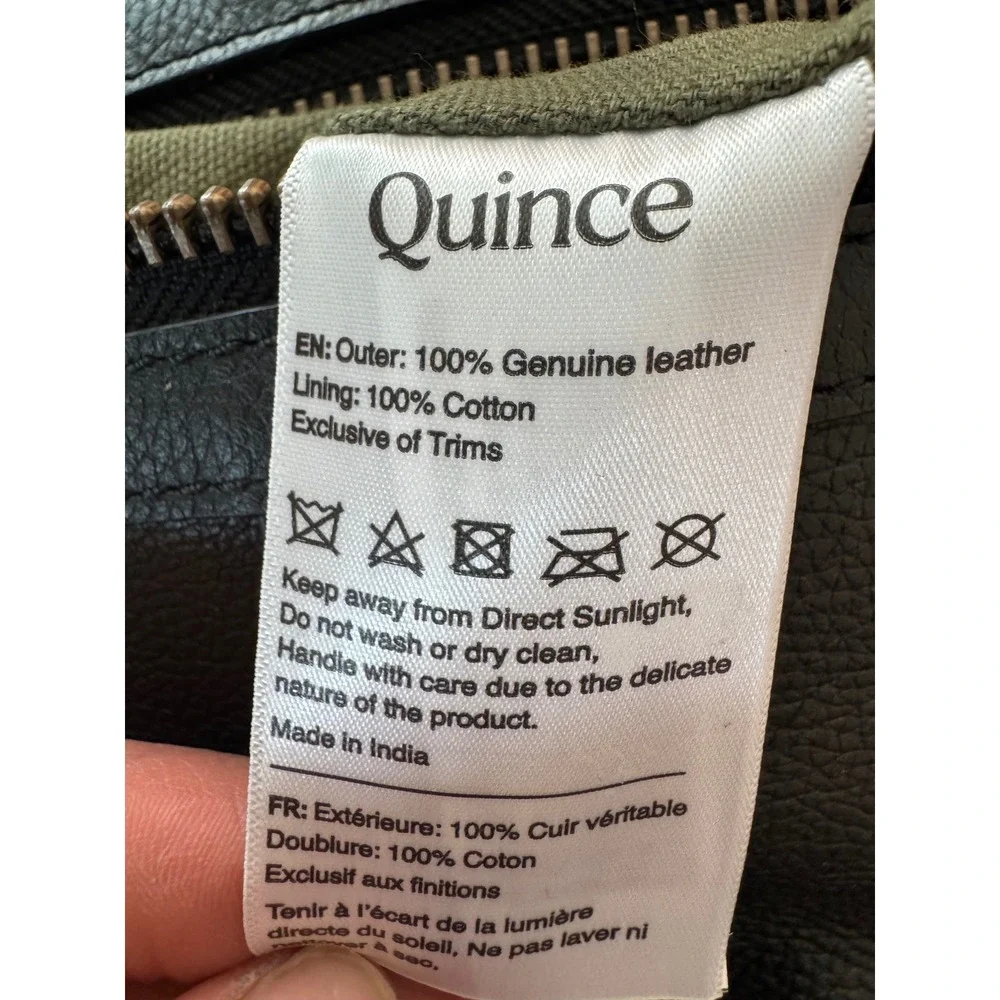 Quince Revive Leather Duffle Bag Black Genuine Leather Weekender Travel Bag